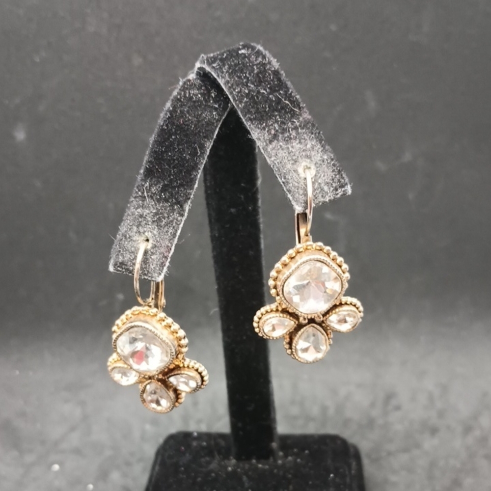 Elegant Gold and Silver Drop Earrings